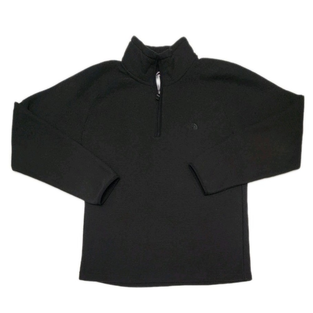 The North Face Mens Medium Quarter Zip Grid Fleece Pullover Black Outdoors - Picture 1 of 6